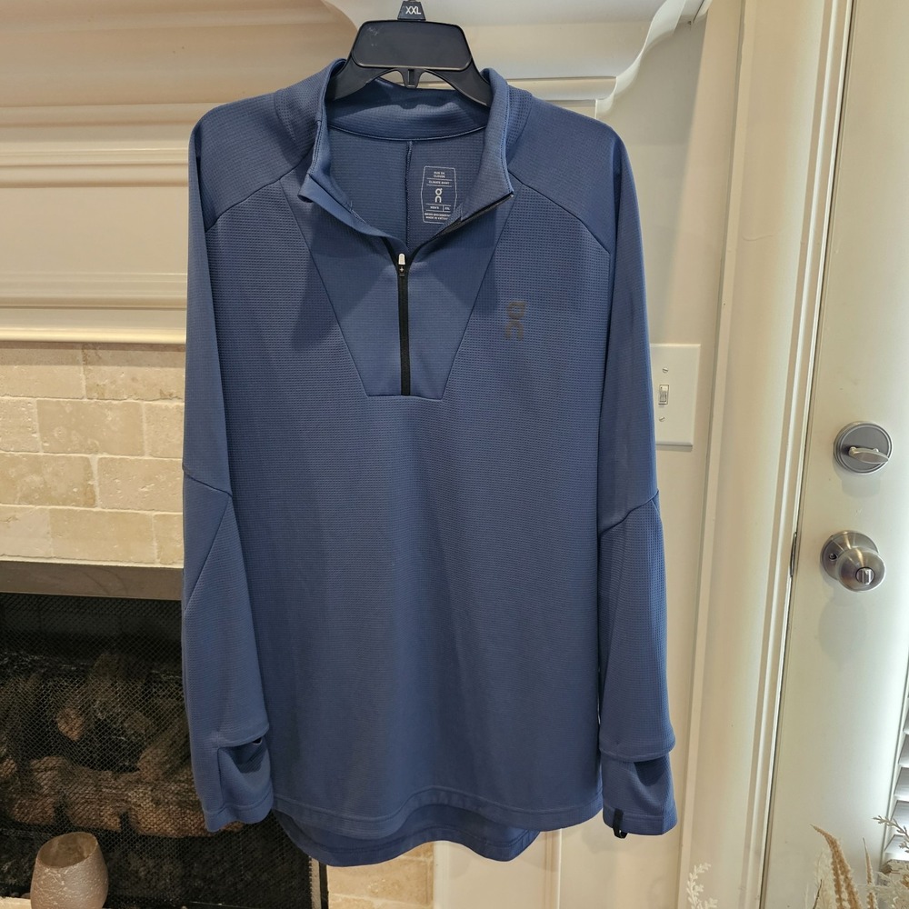 On Cloud Mens Blue XXL Pull Over Climate Shirt